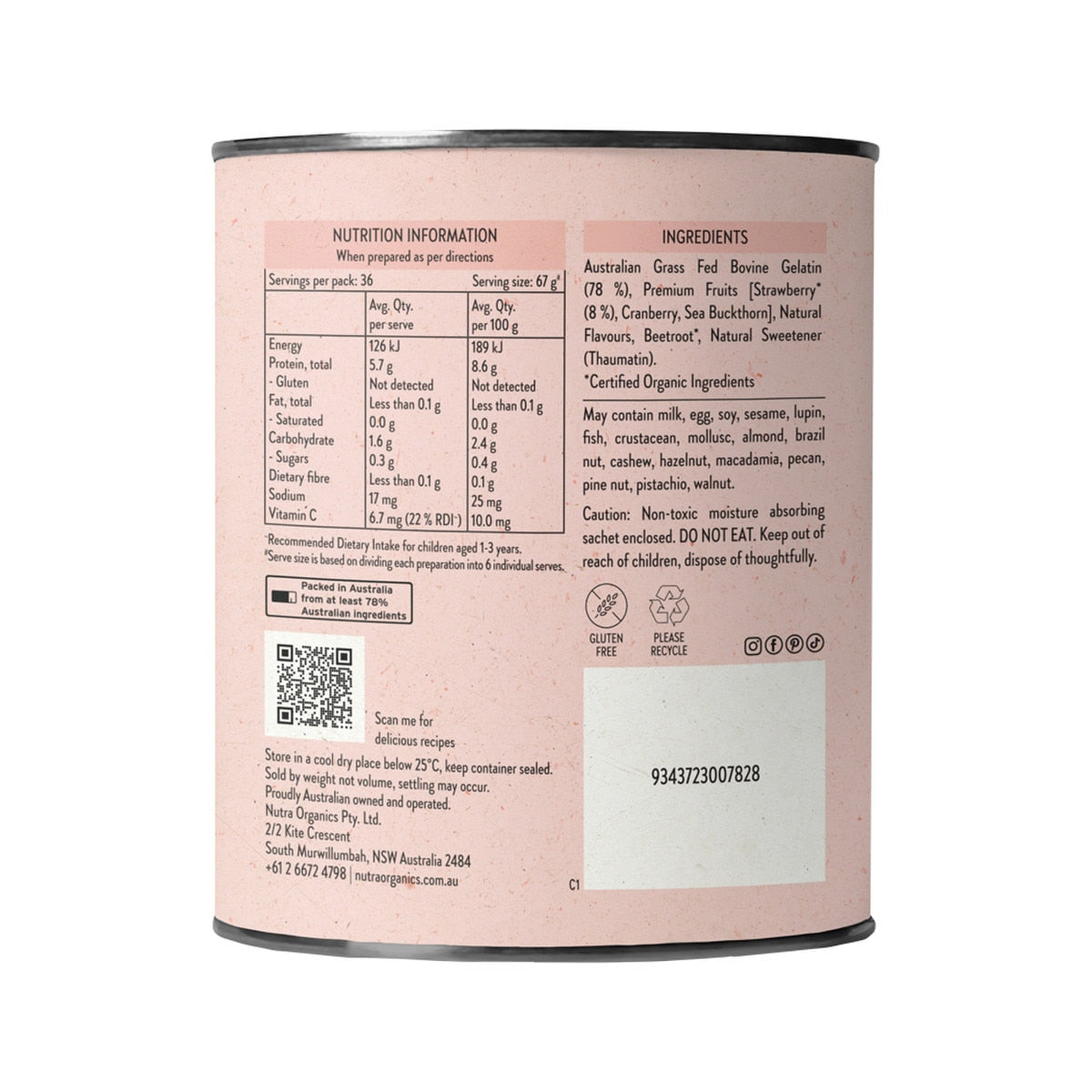 Nutra Organics Gutsy Gummies Strawberry 300g - Cutprice Online