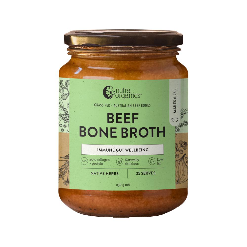 Nutra Organics Bone Broth Beef Concentrate Native Herbs 250g - Cutprice Online