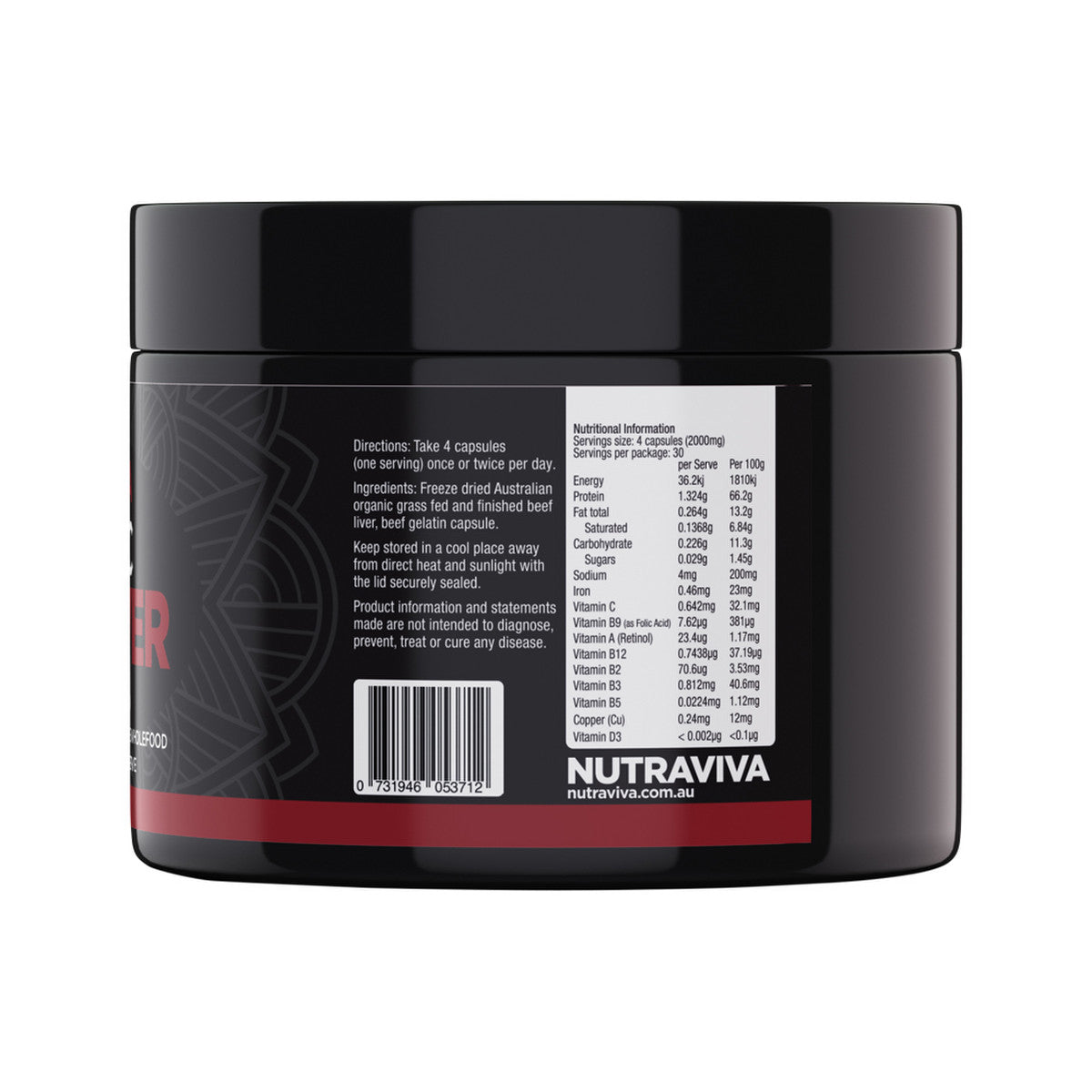 Nutraviva Organic Beef Liver 120c - Cutprice Online