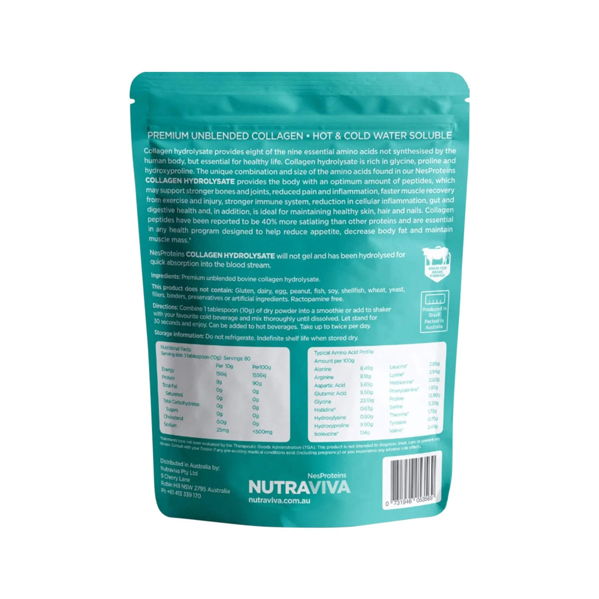 Nutraviva Collagen Hydrolysate (Beef) 800g - Cutprice Online