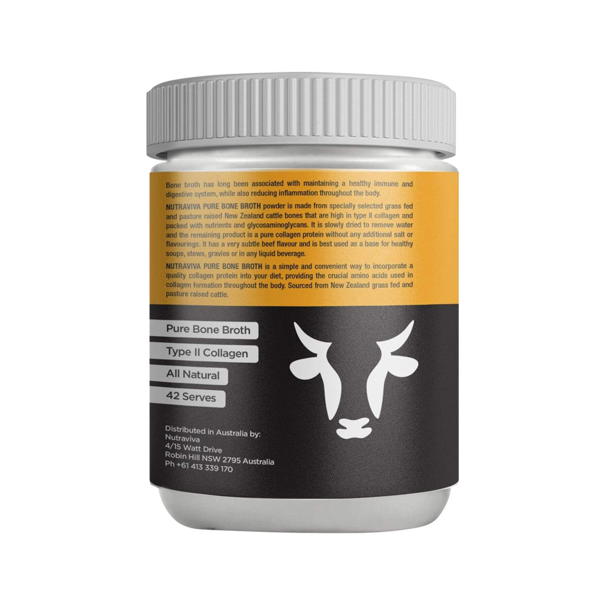 Nutraviva (NesProteins) Bone Broth Pure (Beef) Unflavoured 300g - Cutprice Online