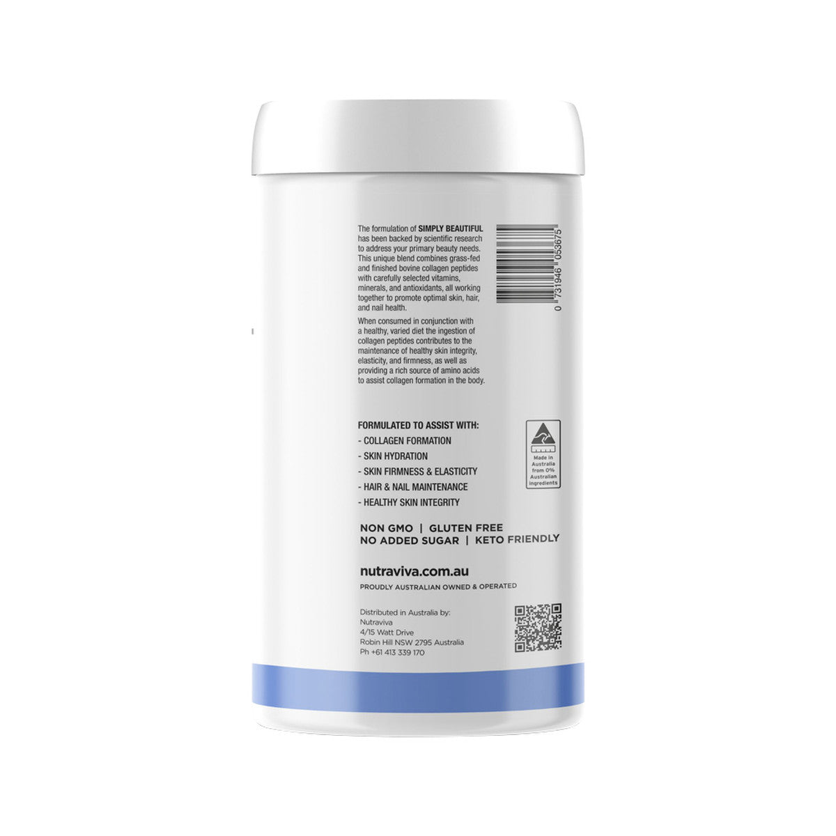 Nutraviva (NesProteins) Simply Beautiful Beauty Collagen Bovine Formula Unflavoured 360g - Cutprice Online
