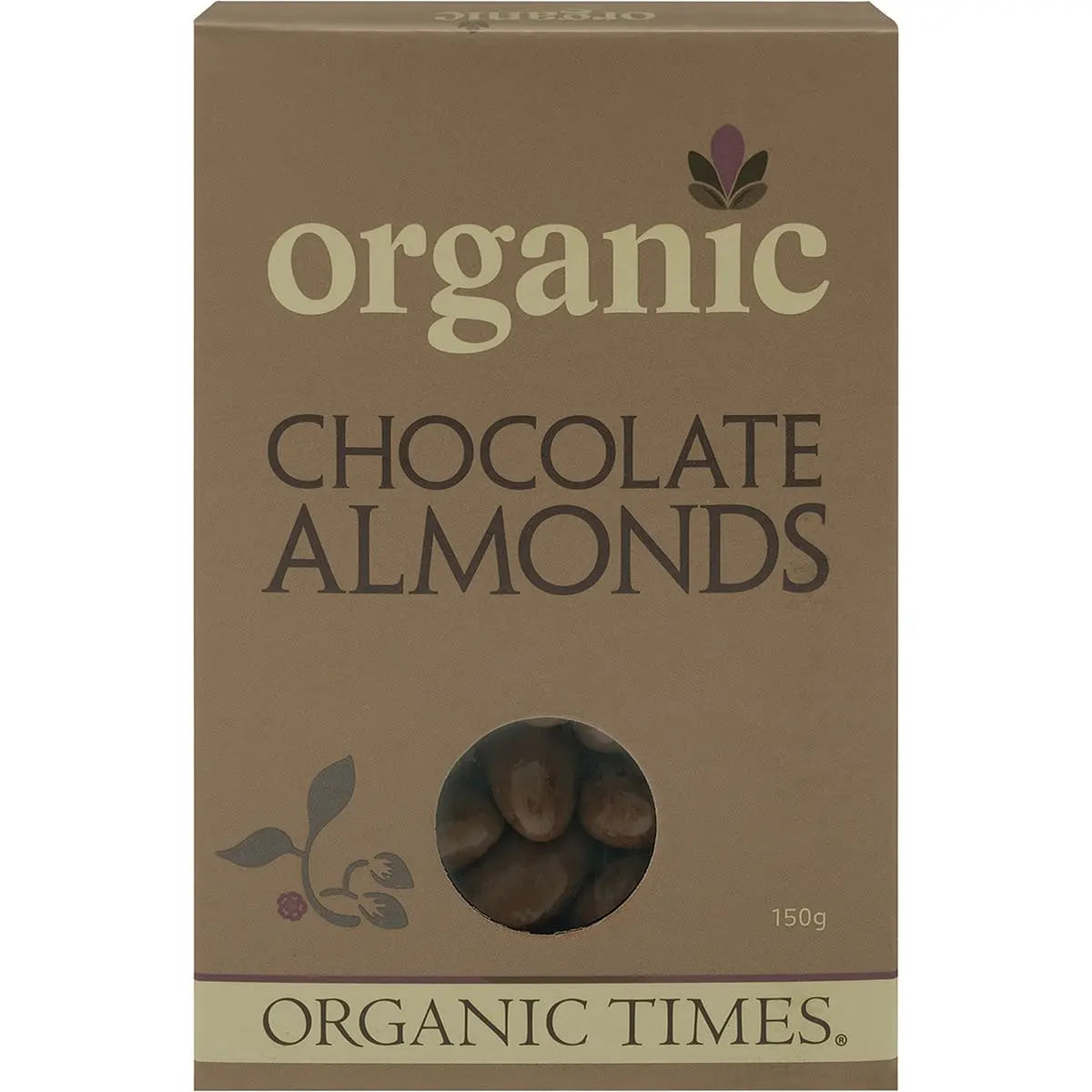 ORGANIC TIMES Milk Chocolate Almonds 150g ORGANIC TIMES