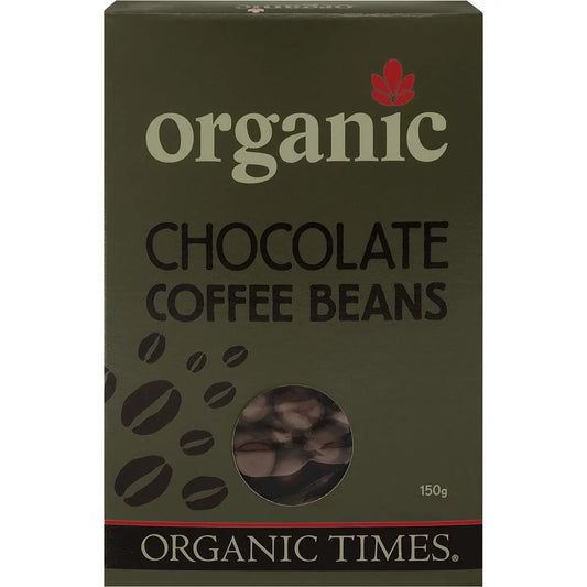 ORGANIC TIMES Milk Chocolate Coffee Beans 150g ORGANIC TIMES