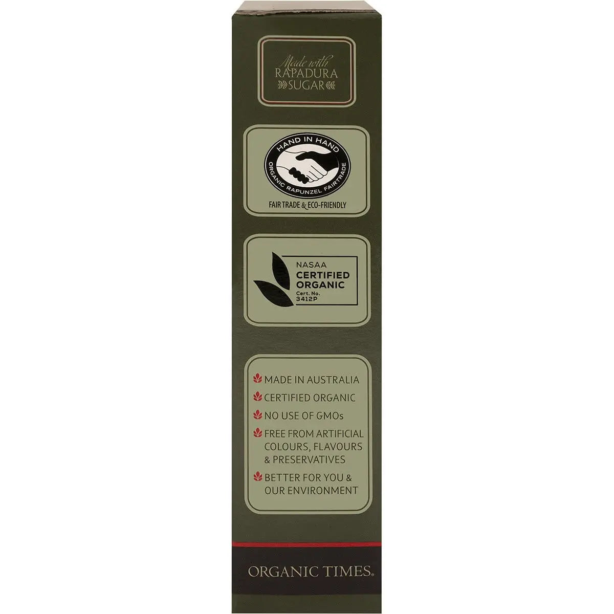 ORGANIC TIMES Milk Chocolate Coffee Beans 150g ORGANIC TIMES