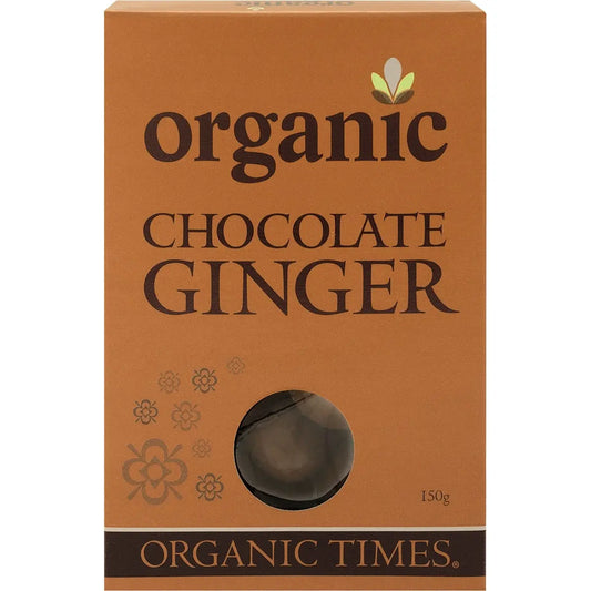 ORGANIC TIMES Milk Chocolate Ginger 150g ORGANIC TIMES
