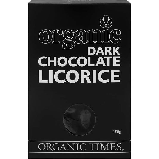 ORGANIC TIMES Dark Chocolate Licorice 150g ORGANIC TIMES
