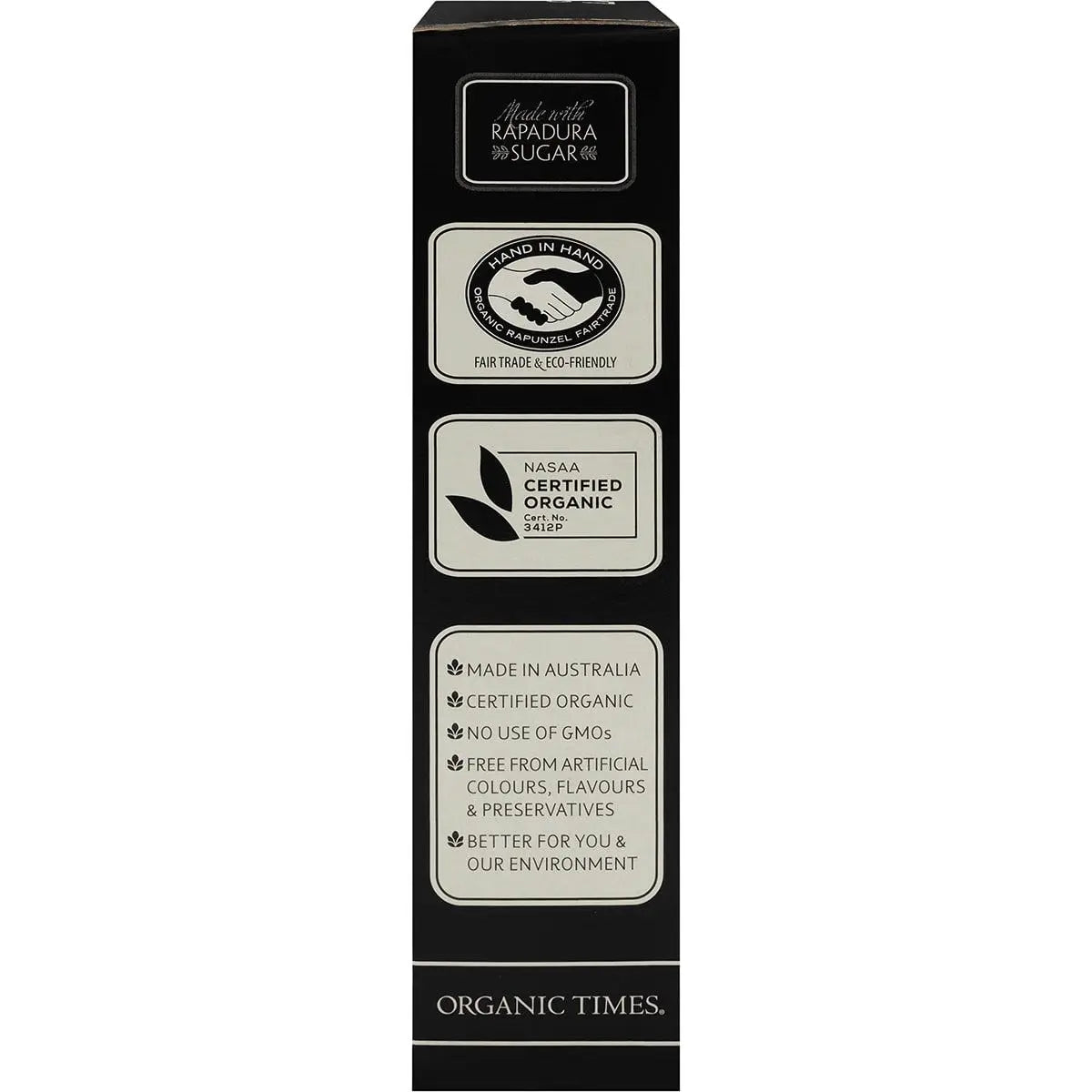 ORGANIC TIMES Dark Chocolate Licorice 150g ORGANIC TIMES