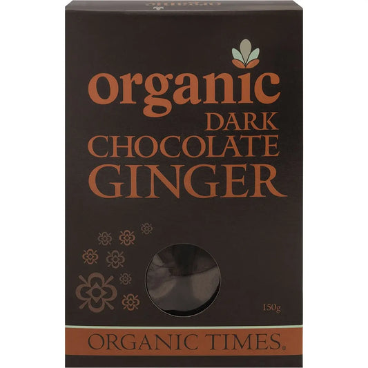ORGANIC TIMES Dark Chocolate Ginger 150g ORGANIC TIMES