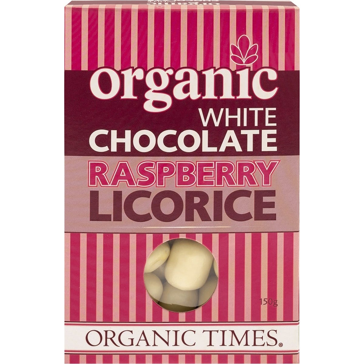 ORGANIC TIMES White Chocolate Raspberry Licorice 150g - Cutprice Online