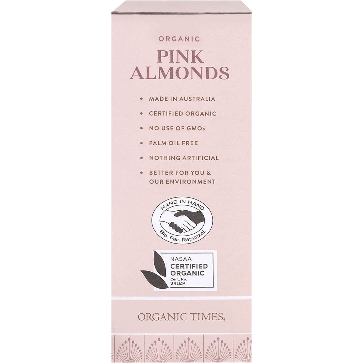 ORGANIC TIMES Pink Raspberry Dusted White Choc Almonds 130g - Cutprice Online