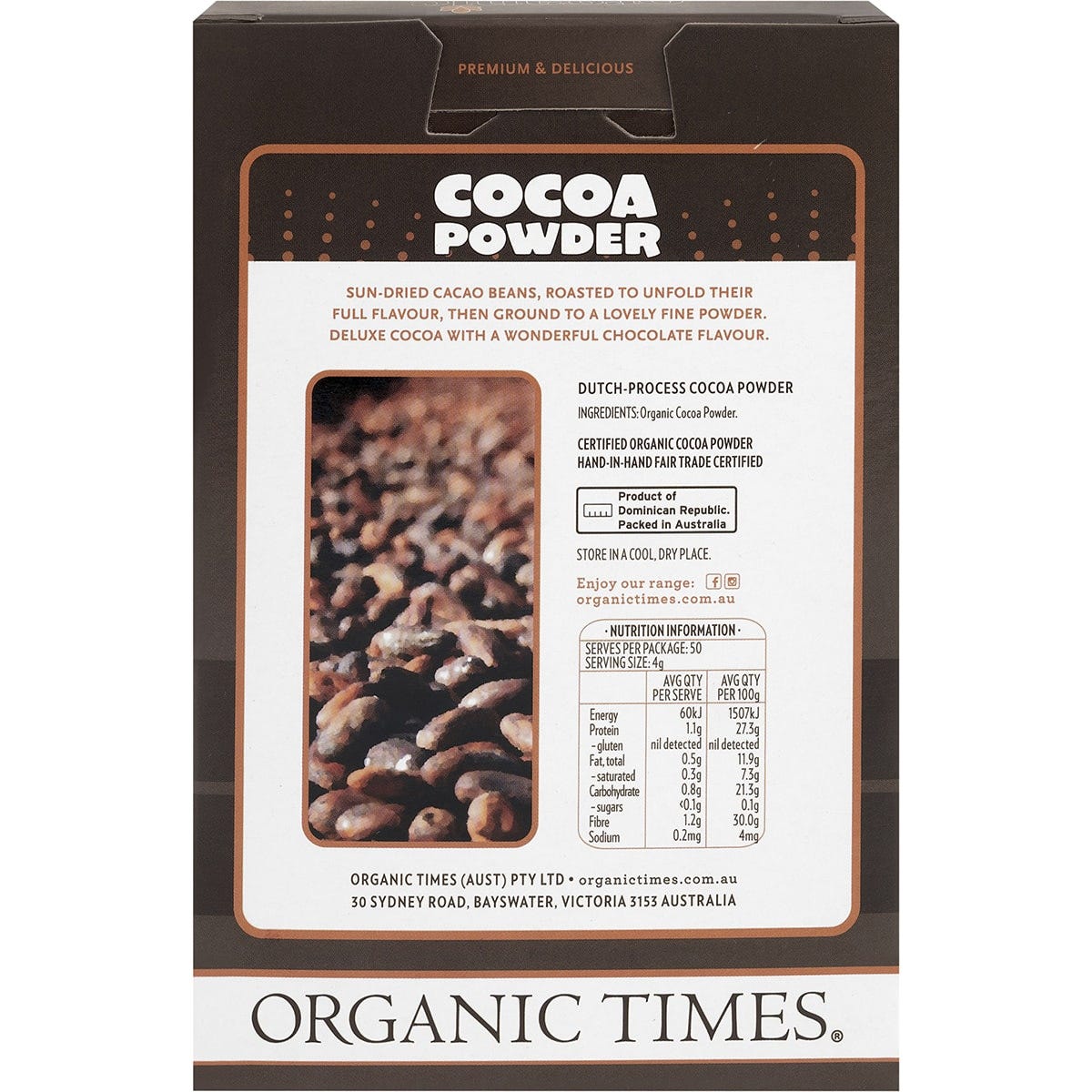ORGANIC TIMES Cocoa Powder 200g - Cutprice Online