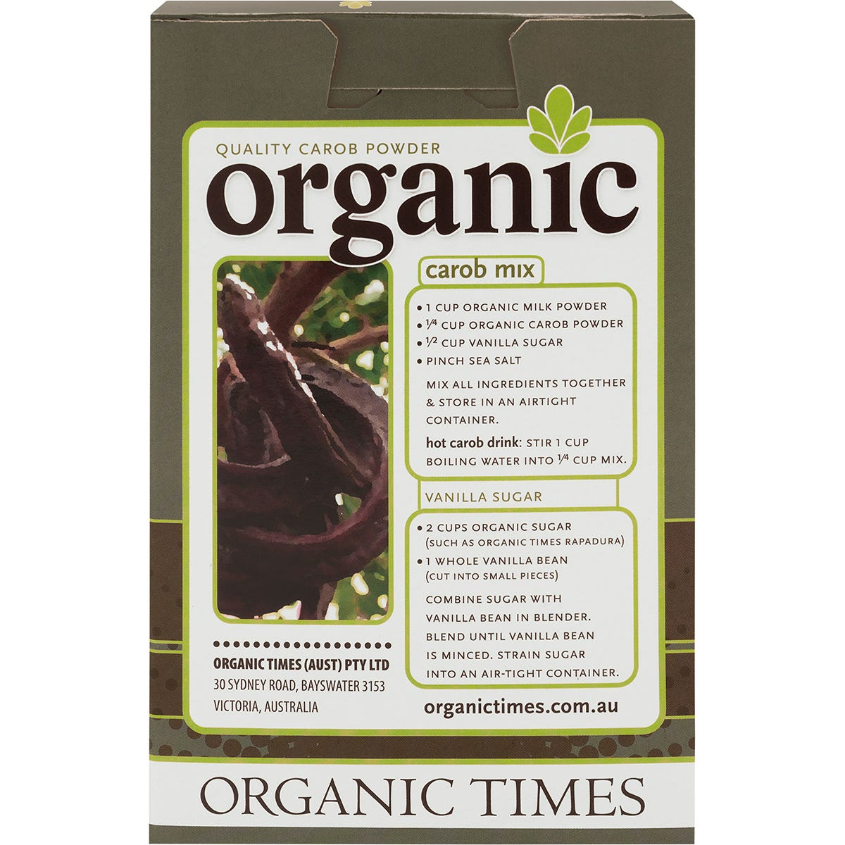 ORGANIC TIMES Carob Powder 200g - Cutprice Online
