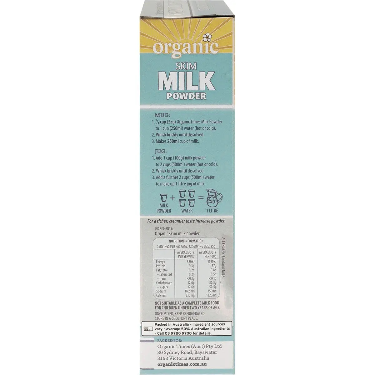 ORGANIC TIMES Milk Powder Skim 300g ORGANIC TIMES