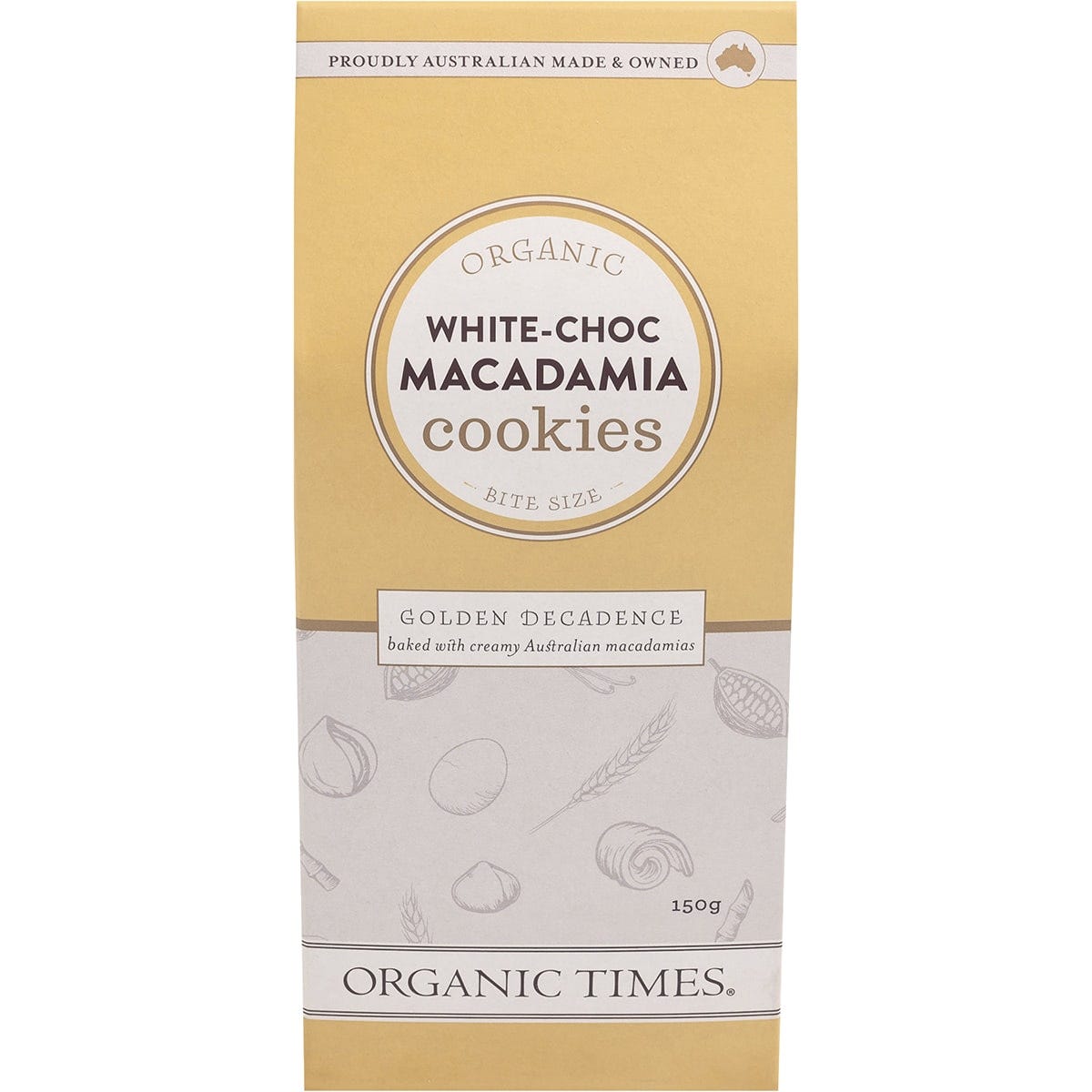ORGANIC TIMES Cookies White Choc Macadamia 150g - Cutprice Online