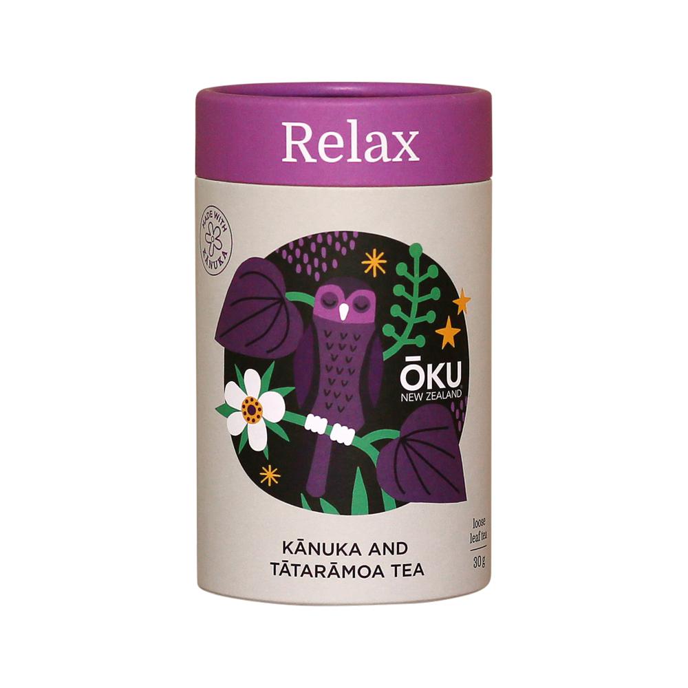 Oku New Zealand Relax Kanuka and Tataramoa Tea Loose Leaf 30GM