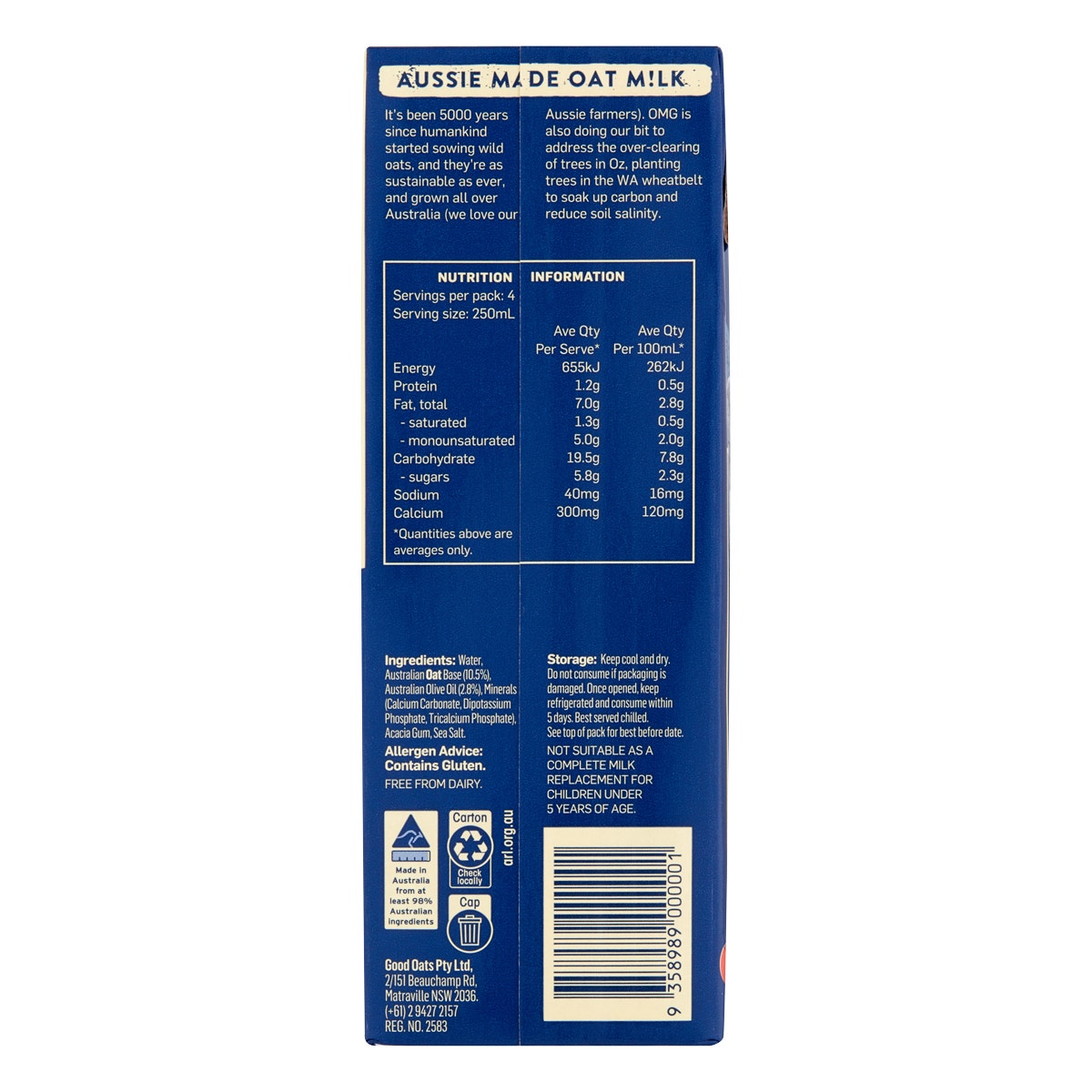 OMG Oat Milk Barista 8x1L