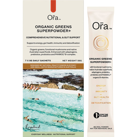 Ora Health Organic Greens Superpowder+ Daily Sachets 7x8g - Cutprice Online