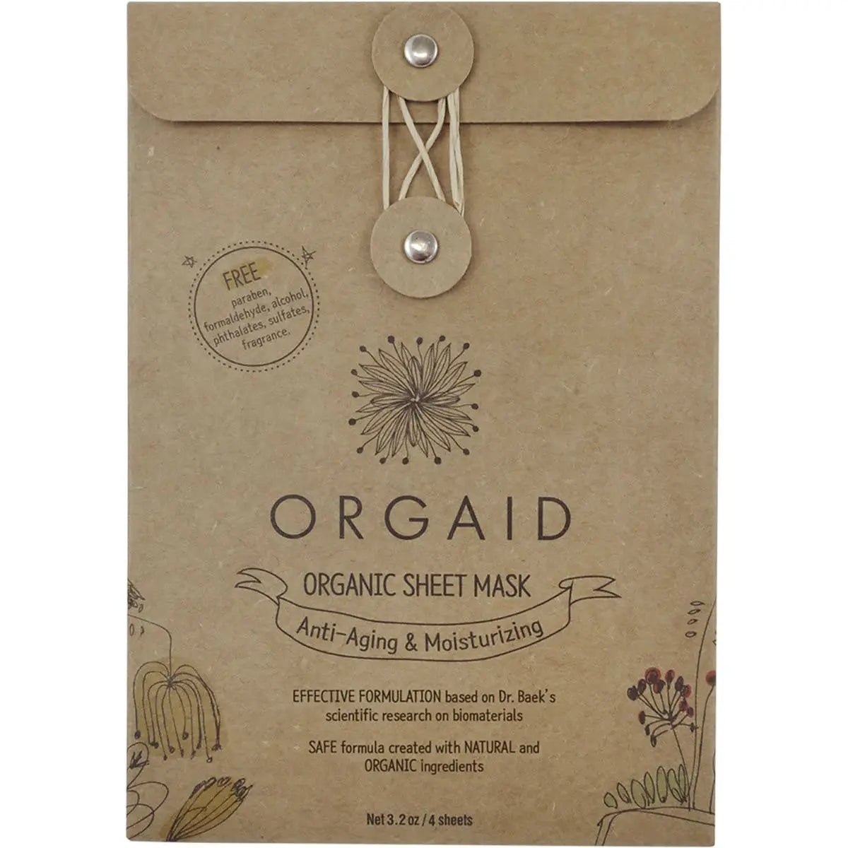 ORGAID Organic Sheet Mask Anti-Aging & Moisturizing 4x24ml ORGAID
