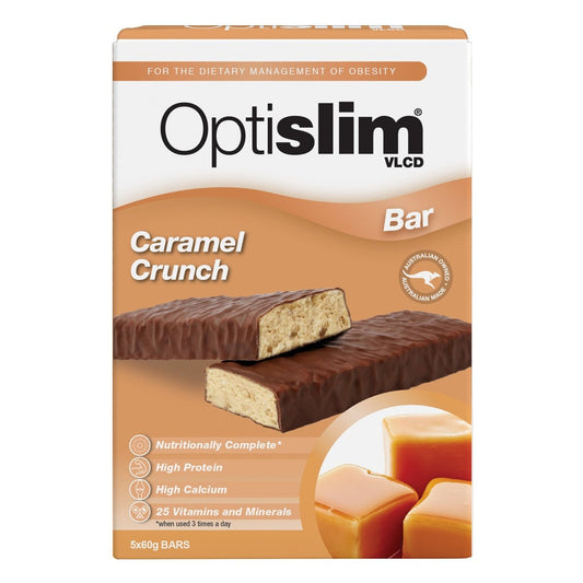 OPTISLIM VLCD Caramel Crunch Bar 5 x 60g - Cutprice Online