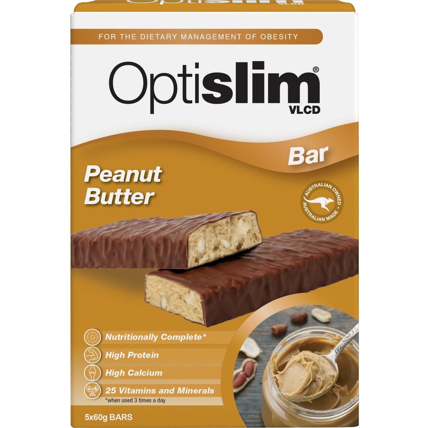 Optislim VLCD Bar Peanut Butter 5 Pack - Cutprice Online