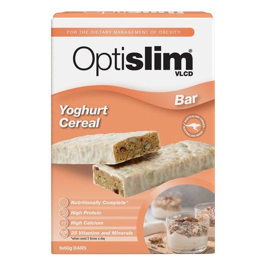 OPTISLIM VLCD YOGHURT CEREAL BAR 5X60G - Cutprice Online