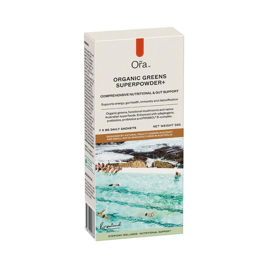 Ora Organic Greens Superpowder Sachet 8g X 7 Pack - Cutprice Online