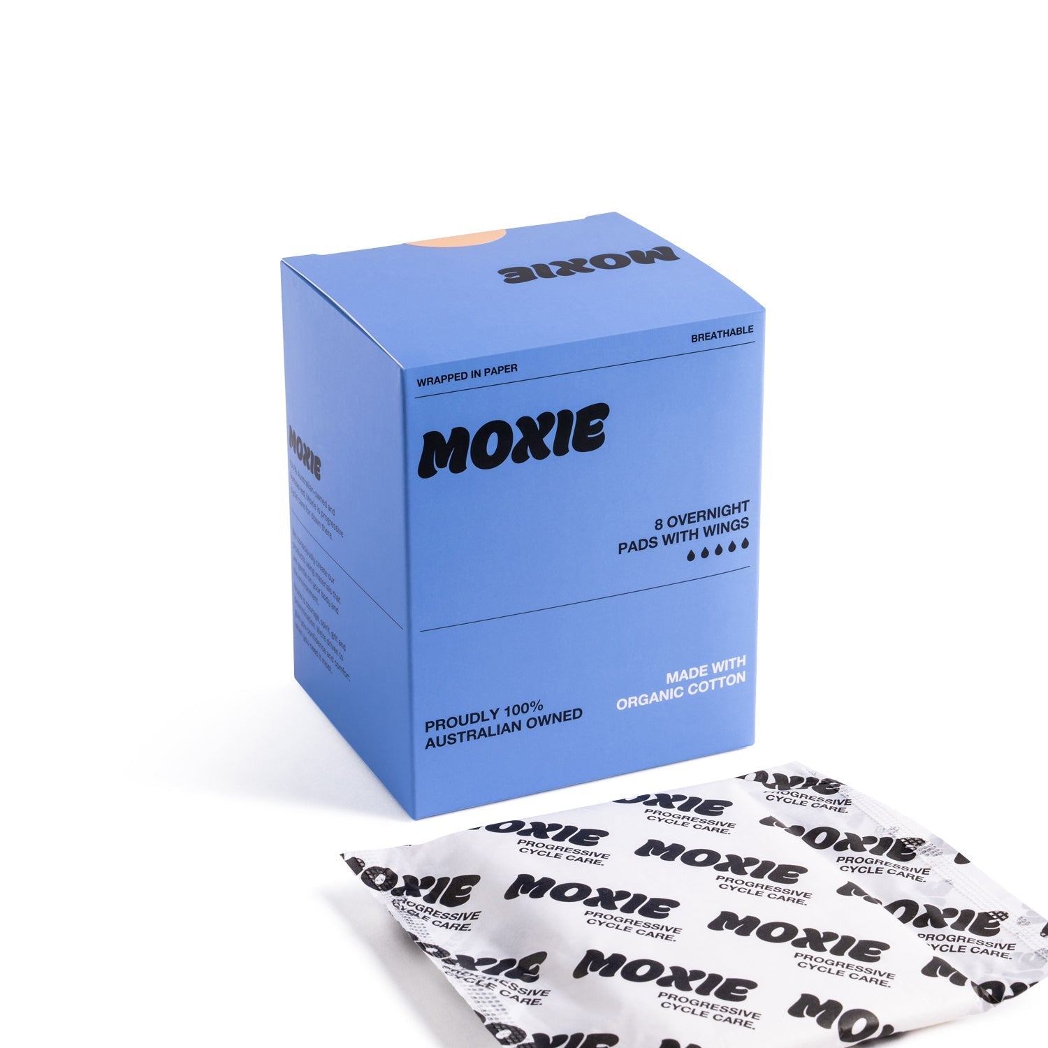 Moxie Org Cotton Overnight Pads 8pk - Cutprice Online