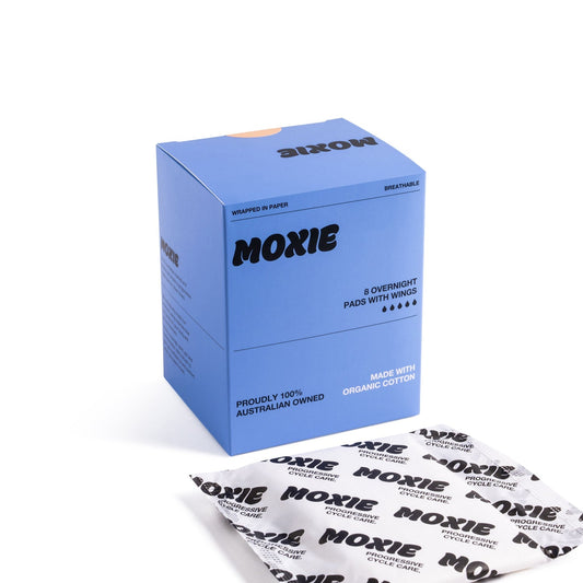 Moxie Org Cotton Overnight Pads 8pk - Cutprice Online