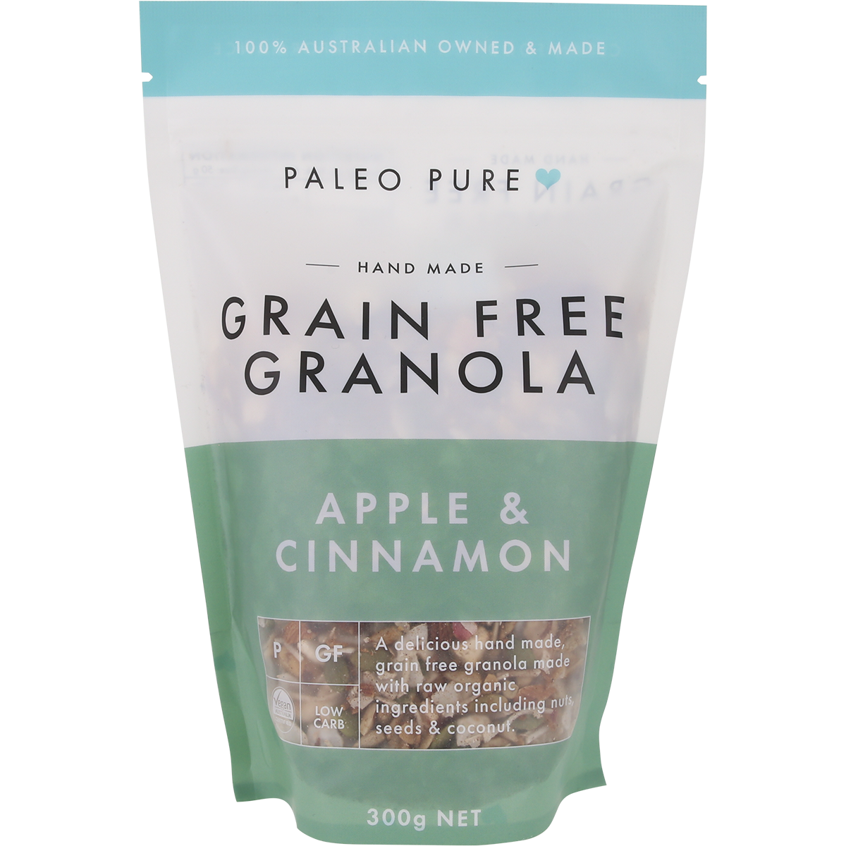 Paleo Pure Organic Grain Free Apple & Cinnamon Granola 300g