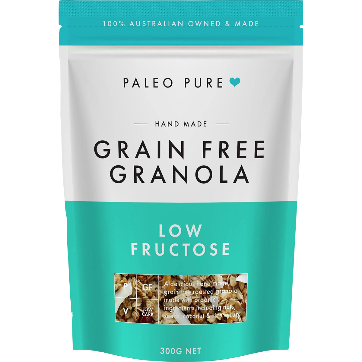 Paleo Pure Organic Grain Free Low Fructose Granola 300g
