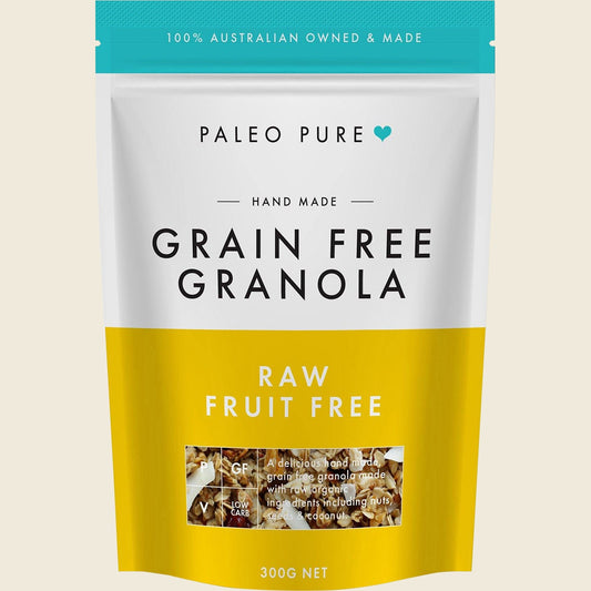 Paleo Pure Organic Grain Free Granola Raw Fruit Free 300g