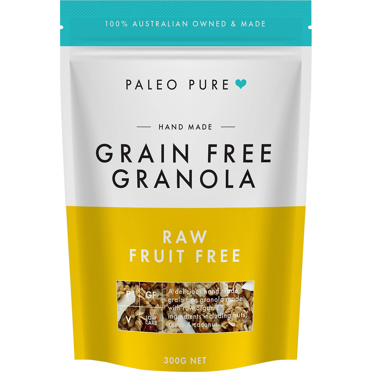 Paleo Pure Organic Grain Free Raw Fruit Free Granola 300g