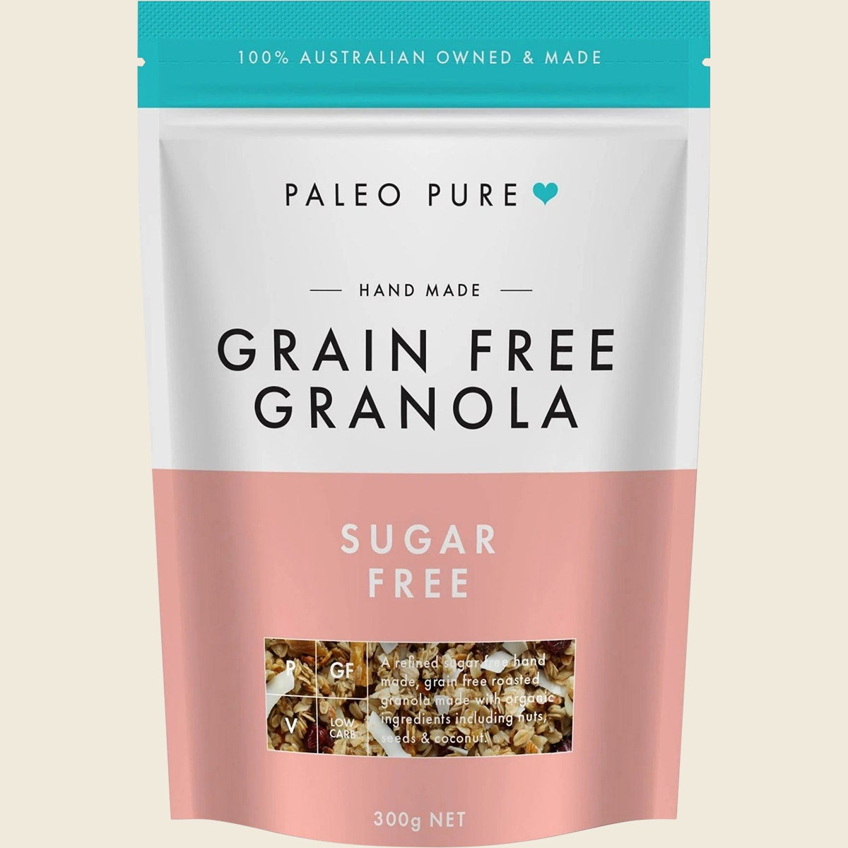 Paleo Pure Organic Grain Free Granola Sugar Free 300g