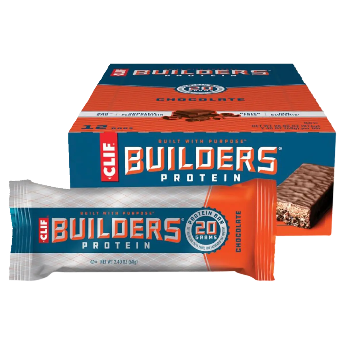CLIF Builders Bar Chocolate 68g 12PK CLIF
