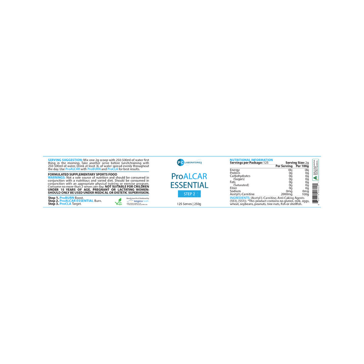 PC Laboratories ProALCAR Essential (Step 2) 250g - Cutprice Online