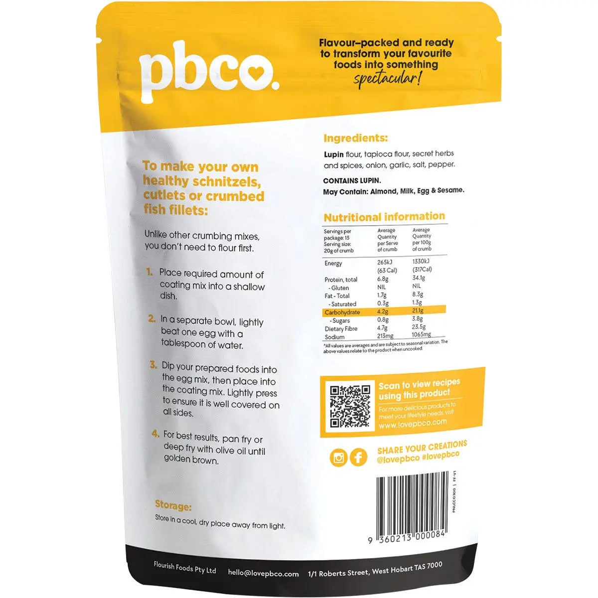 PBCO Low Carb Crumb Original 300g PBCO