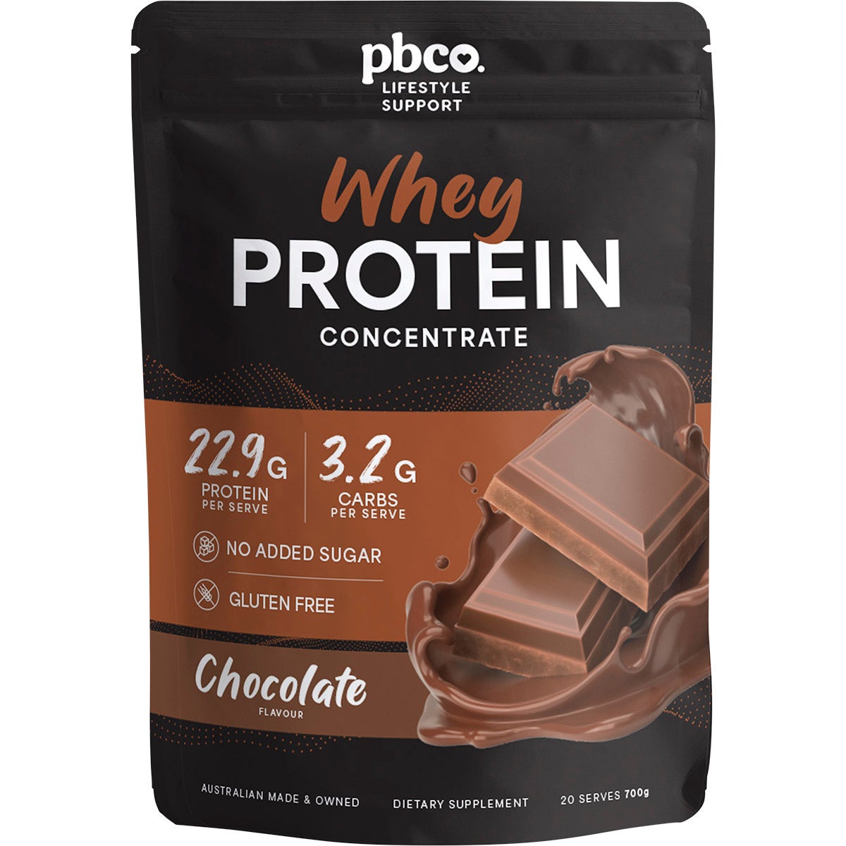 PBCo Whey Protein Concentrate Chocolate 700g - Cutprice Online
