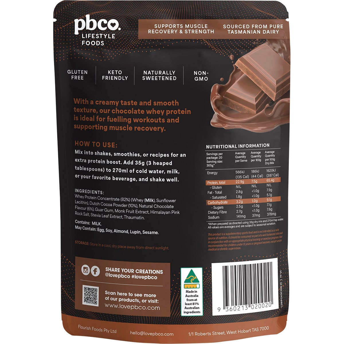 PBCo Whey Protein Concentrate Chocolate 700g - Cutprice Online