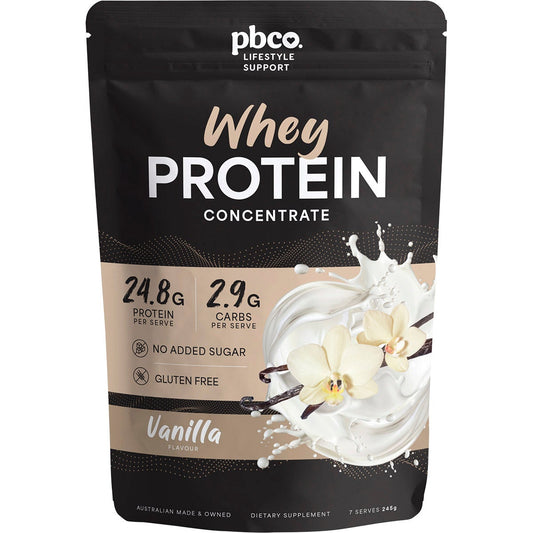 PBCo Whey Protein Concentrate Vanilla 245g - Cutprice Online