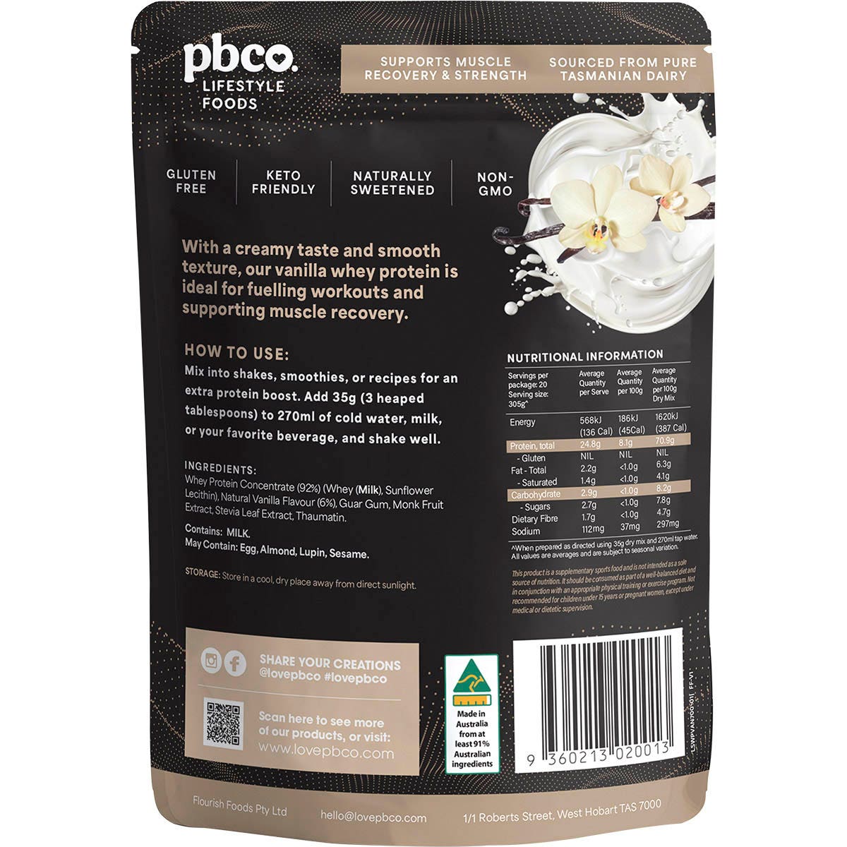 PBCo Whey Protein Concentrate Vanilla 700g - Cutprice Online