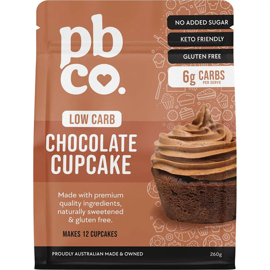 PBCO Chocolate Cupcake Mix Low Carb 260g PBCO