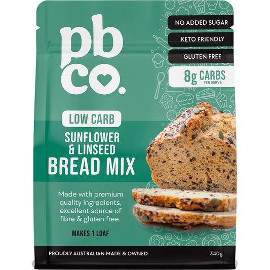PBCO Sunflower & Linseed Bread Mix Low Carb 340g - Cutprice Online