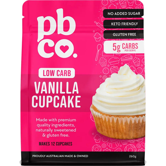 PBCO Vanilla Cupcake Mix Low Carb 260g PBCO