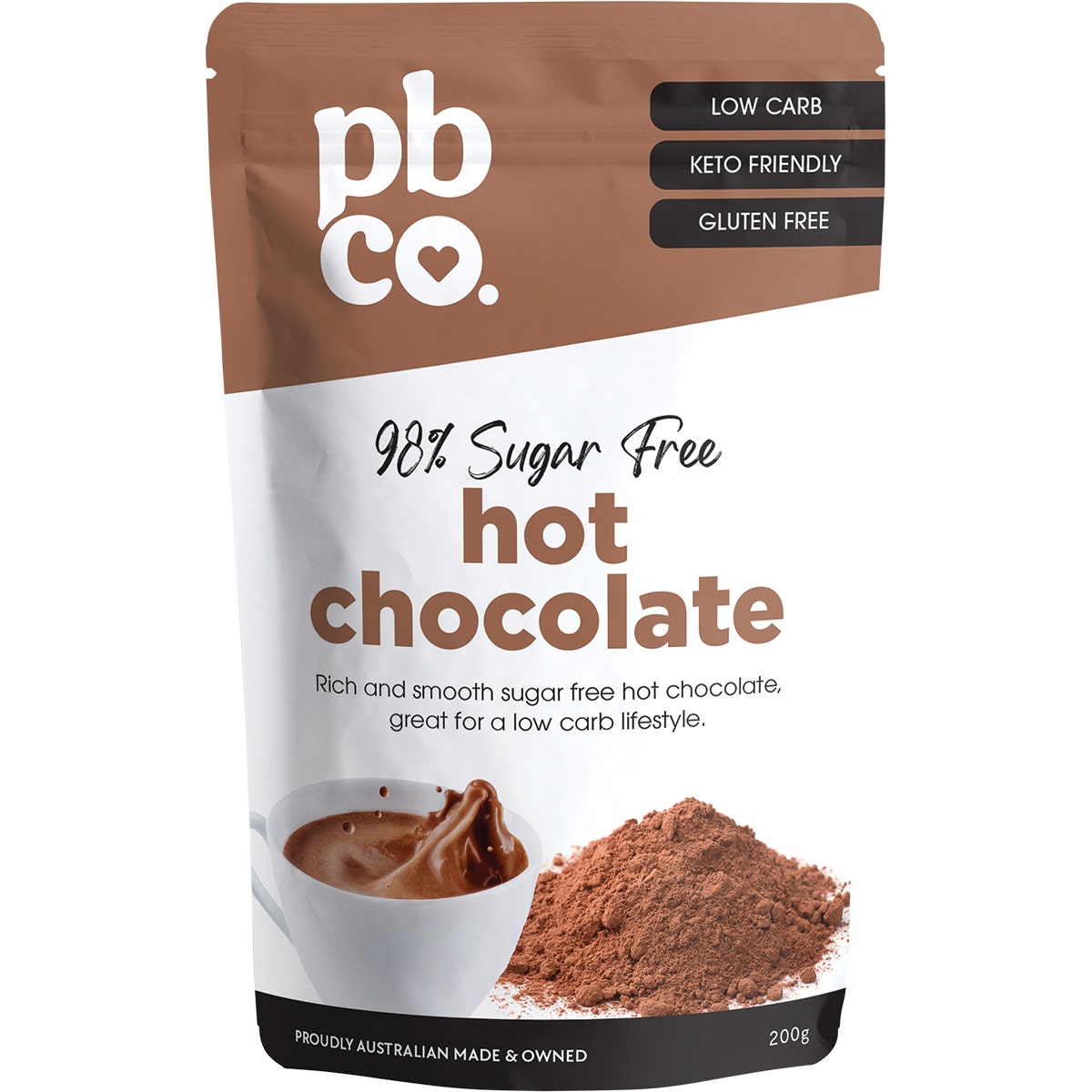 PBCO Hot Chocolate 98% Sugar Free 200g - Cutprice Online