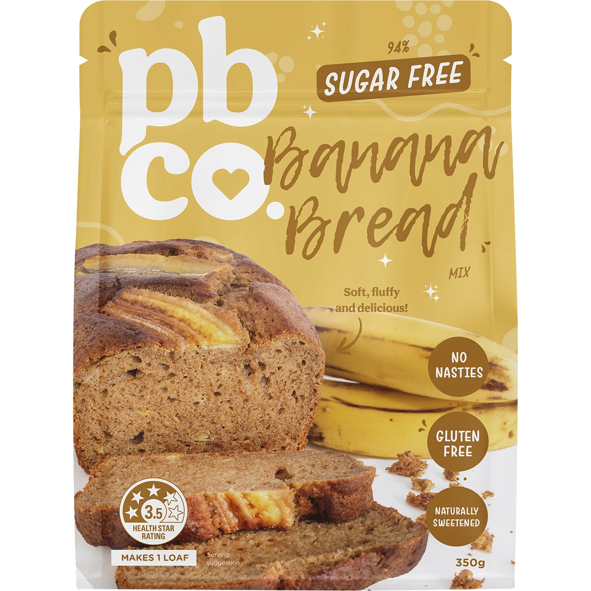 PBCO Banana Bread Mix 94% Sugar Free 350g - Cutprice Online