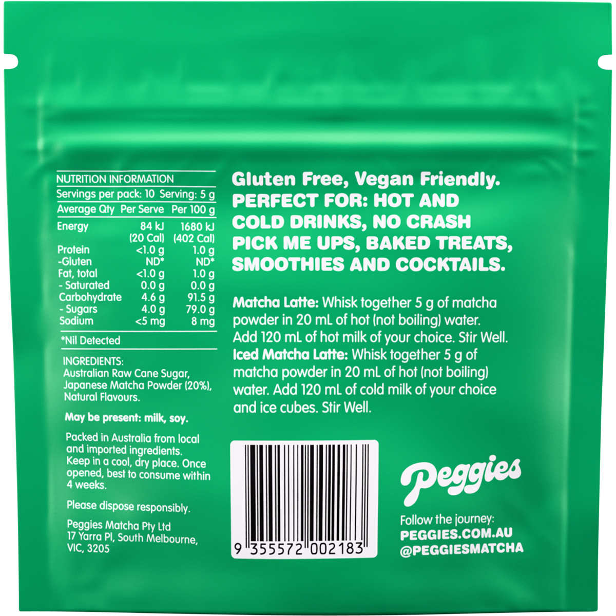 Peggies Matcha Vanilla 50g