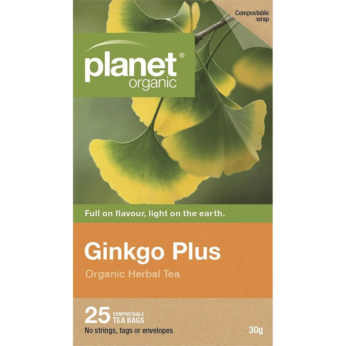 PLANET ORGANIC Herbal Tea Bags Ginkgo Plus (With Green Tea) 25 PLANET ORGANIC
