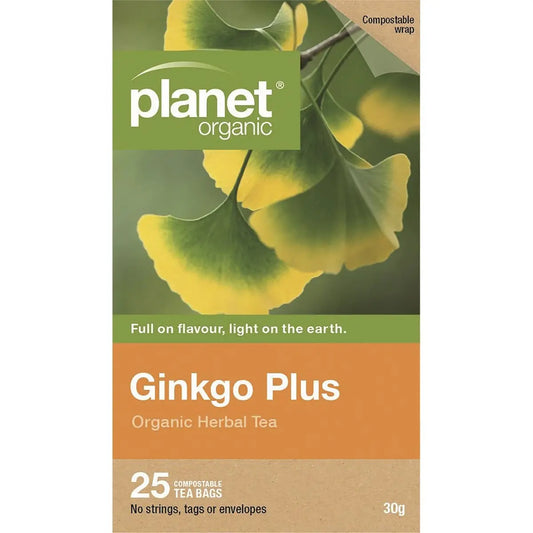 PLANET ORGANIC Herbal Tea Bags Ginkgo Plus (With Green Tea) 25 PLANET ORGANIC