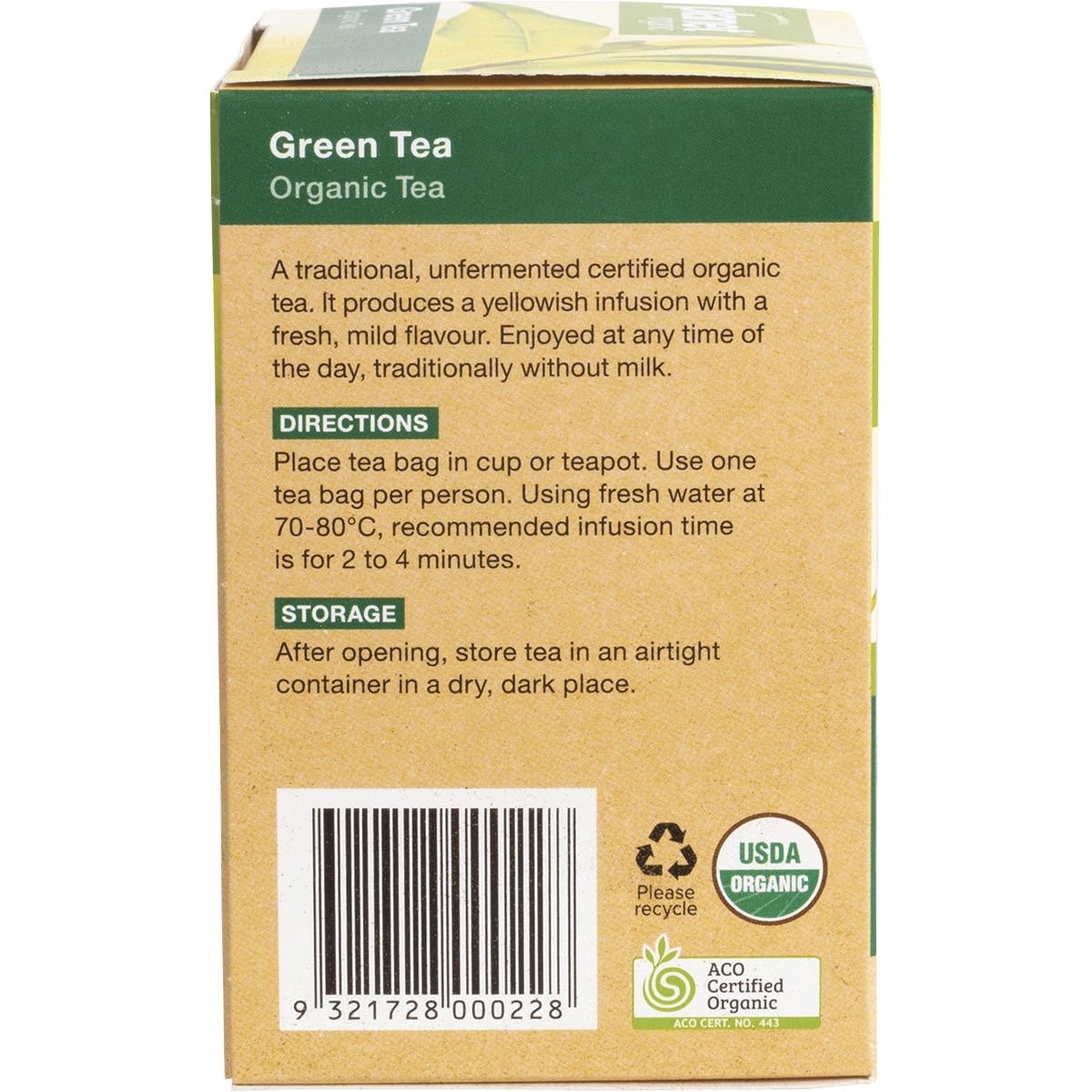 Planet Organic Organic Green Tea x 25 Tea Bags - Cutprice Online